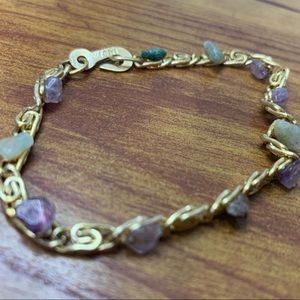 Vintage India gold bracelet with earth gemstones